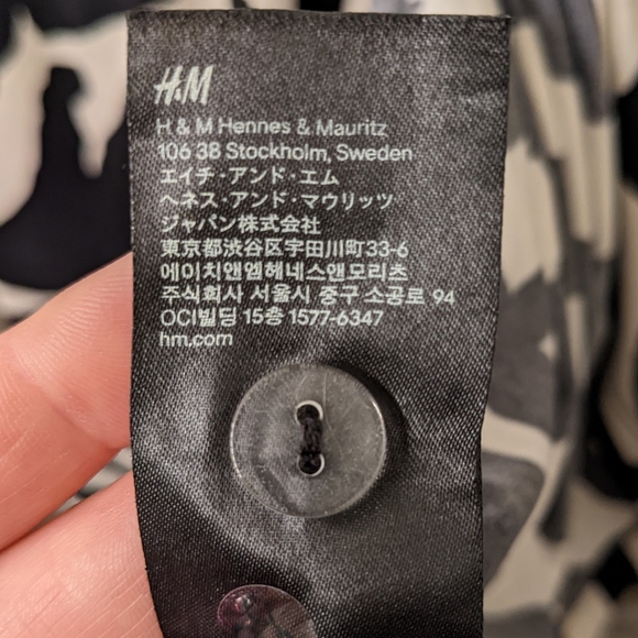 H&M Striped Wrap Dress Sz M Black White Cream Zebra Comfortable Stretch D7 - Picture 7 of 11